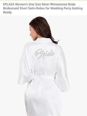 Satin Bride Robe White